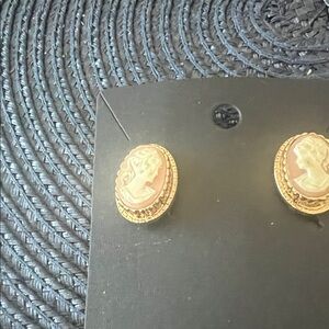 Vintage-Inspired Gold Cameo Earrings